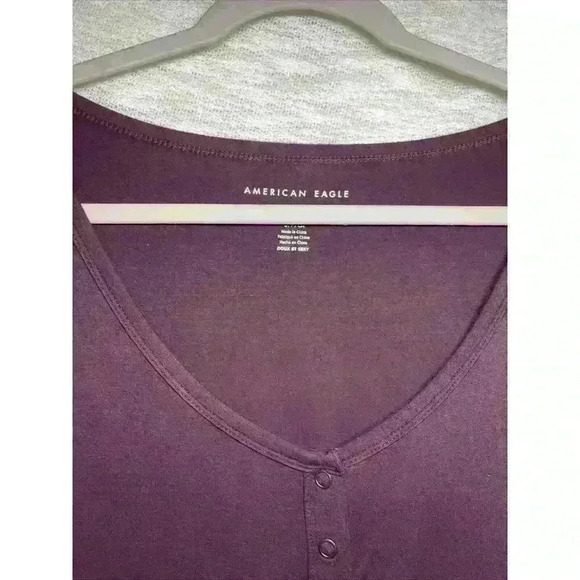 American Eagle Soft & Sexy Top Size Small Purple Plum Embroidered AE - Picture 6 of 12